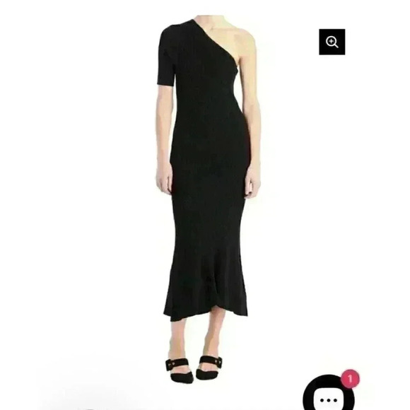 NWT Veronica Beard Montrose Knit Black One shoulder Maxi Dress Size XS - Picture 7 of 13